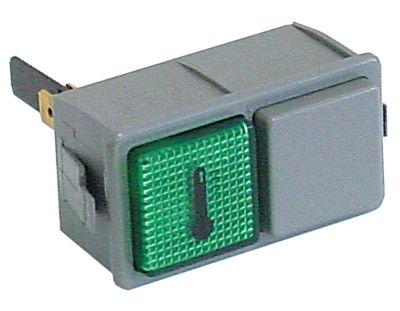 Signallampe Indbygningsmål 28,5x52,6mm 230V grøn Tilslutning Fladstik 6,3 mm Kapslingsklasse IP40