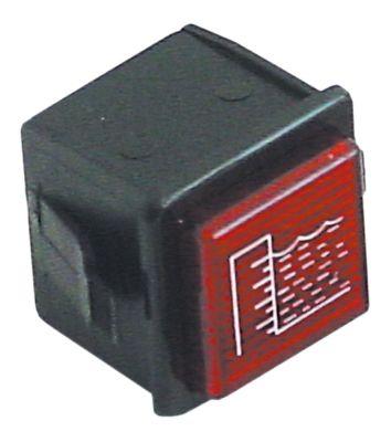 Signallampefatning Indbygningsmål 28,5x28,5mm rød Niveau