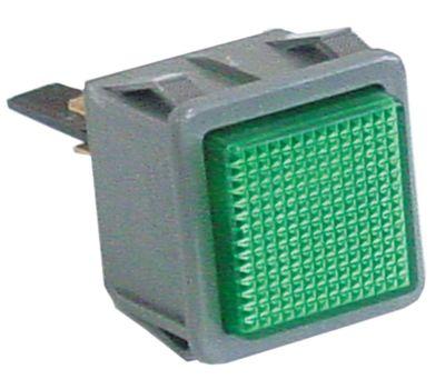 Signallampe Indbygningsmål 28,5x28,5mm 230V grøn