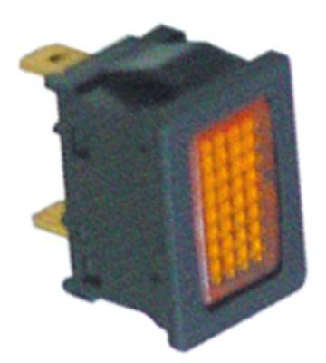 Signallampe Indbygningsmål 20x13mm 230V gul Tilslutning Fladstik 4,8mm