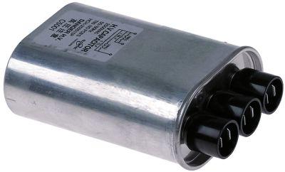 HV-kondensator 1,05 / 0,15µF 2500V Aluminium Tilslutning Fladstik Bægerkondensator