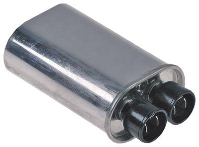 HV-kondensator 1µF 2100V Aluminium Tilslutning Fladstik 6,3 mm H 32mm L 97mm B 51mm