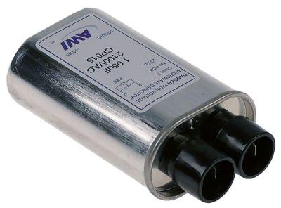 HV-kondensator 105µF 2100V Aluminium Tilslutning Fladstik 6,3 mm Bægerkondensator