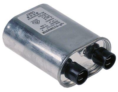 HV-kondensator 107µF 2300V Aluminium Tilslutning Fladstik 6,3 mm H 37mm L 98mm B 65mm