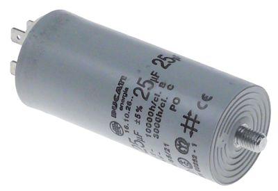 Driftskondensator 450V Plastik M8 Tilslutning Fladstik 6,3 mm ø 40mm L 120mm