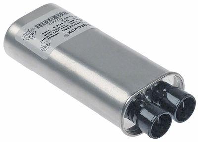 HV-kondensator 13µF 2100V Aluminium Tilslutning Fladstik 6,3 mm H 32mm L 138mm B 51mm