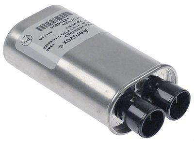 HV-kondensator 85µF 2100V Aluminium Tilslutning Fladstik 6,3 mm H 32mm L 112mm B 52mm