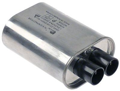 HV-kondensator 12µF 2300V Aluminium Tilslutning Fladstik 6,3 mm H 38mm L 108mm B 66mm