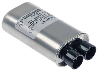 HV-kondensator 74µF 2300V Aluminium Tilslutning Fladstik 6,3 mm H 32mm L 112mm B 52mm
