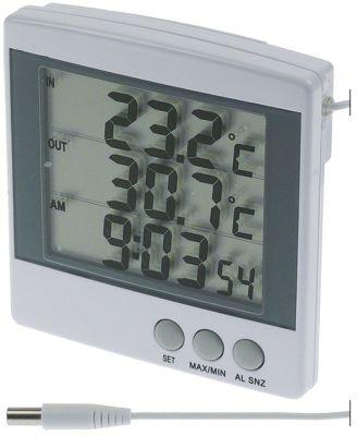 Termometer Størrelse 100x100 Min./maks. hukommelsesfunktion Alarm/snooze 3m